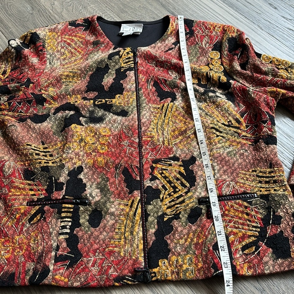 🔥Joseph Ribkoff🔥 | Vintage abstract jacket with red rhinestones - Picture 9 of 14